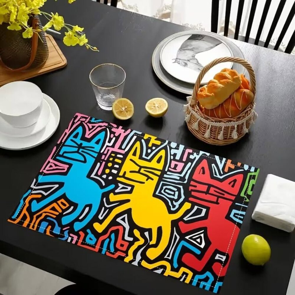 Keith Haring Pop Art Placemats. Table Mats. 4 pcs.